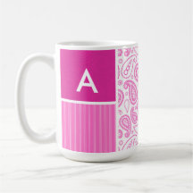 Modelo rosado de Paisley Taza De Café