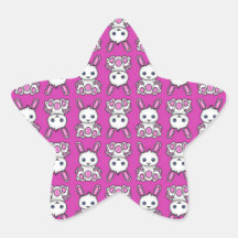 Modelo rosado del conejito de Kawaii Etiqueta