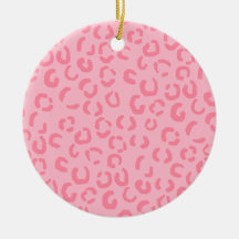 Modelo rosado del estampado leopardo adorno de navidad