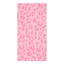 Modelo rosado del estampado leopardo tarjetas fotográficas personalizadas