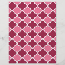 Modelo rosado del quatrefoil tarjetas publicitarias