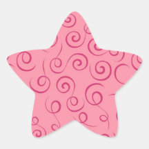 Modelo rosado del remolino pegatina forma de estrella personalizada