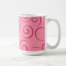Modelo rosado del remolino tazas de café