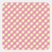 Modelo rosado del vintage de la guinga colcomanias cuadradass