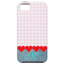 Modelo rosado femenino del vintage del dril de alg iPhone 5 cárcasas