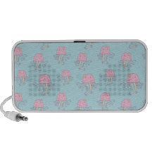 Modelo rosado lindo de las medusas del dibujo anim iPod altavoces