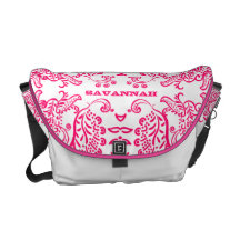 Modelo rosado personalizado del pájaro del amor de bolsas de mensajeria