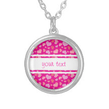 Modelo rosado precioso de corazones grimpola personalizada