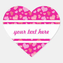 Modelo rosado precioso de corazones pegatina corazón personalizadas
