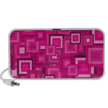Modelo rosado retro de los cuadrados iPod altavoces
