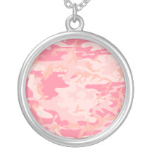 Modelo rosado simple de Camo de los chicas Collar Personalizado