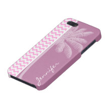 Modelo rosado tropical de Chevron iPhone 5 Funda