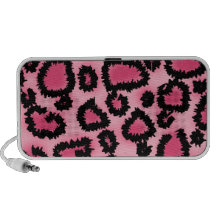 Modelo rosado y negro del estampado leopardo altavoces de viaje