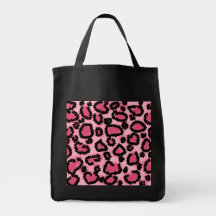 Modelo rosado y negro del estampado leopardo bolsas