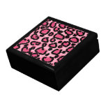 Modelo rosado y negro del estampado leopardo cajas de joyas