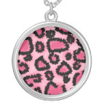 Modelo rosado y negro del estampado leopardo joyerias personalizadas