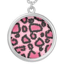 Modelo rosado y negro del estampado leopardo joyerias personalizadas