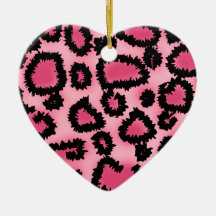 Modelo rosado y negro del estampado leopardo adornos de navidad