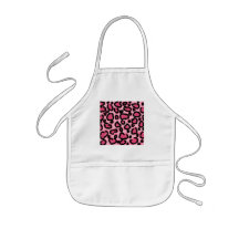 Modelo rosado y negro del estampado leopardo delantal