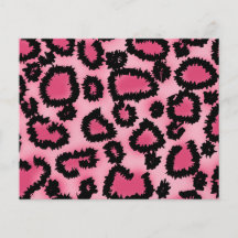 Modelo rosado y negro del estampado leopardo tarjeta publicitaria