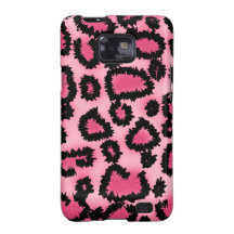 Modelo rosado y negro del estampado leopardo galaxy s2 funda