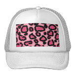 Modelo rosado y negro del estampado leopardo gorros bordados