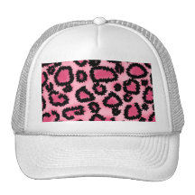 Modelo rosado y negro del estampado leopardo gorros bordados