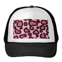 Modelo rosado y negro del estampado leopardo gorras