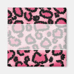 Modelo rosado y negro del estampado leopardo iman