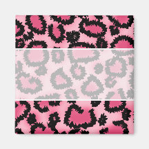 Modelo rosado y negro del estampado leopardo iman