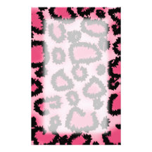 Modelo rosado y negro del estampado leopardo  papeleria de diseño