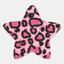 Modelo rosado y negro del estampado leopardo colcomanias forma de estrella personalizadas