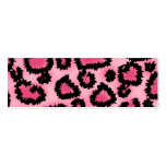 Modelo rosado y negro del estampado leopardo plantilla de tarjeta de visita