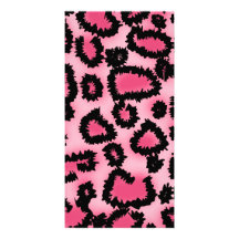 Modelo rosado y negro del estampado leopardo tarjetas con fotos personalizadas