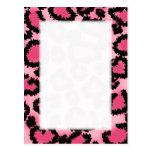 Modelo rosado y negro del estampado leopardo tarjetas postales