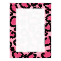 Modelo rosado y negro del estampado leopardo tarjetas postales