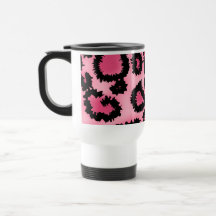 Modelo rosado y negro del estampado leopardo tazas de café