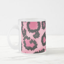 Modelo rosado y negro del estampado leopardo tazas