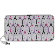 Modelo rosado y púrpura de la torre Eiffel Notebook Altavoces