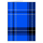 Modelo tejido azul del tartán felicitación