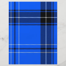 Modelo tejido azul del tartán tarjetas informativas