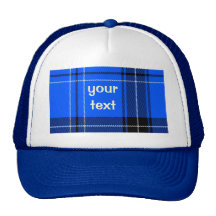 Modelo tejido azul del tartán gorras