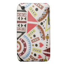 Modelo tribal anaranjado abstracto femenino de mod iPhone 3 Case-Mate carcasas