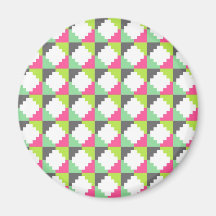 Modelo tribal azteca verde rosado del bloque de lo imanes de nevera
