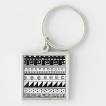 Modelo tribal blanco y negro llavero personalizado
