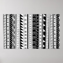 Modelo tribal blanco y negro poster