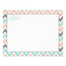 Modelo tribal de Ikat de la menta del zigzag gris  Invitación