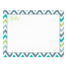 Modelo tribal de Ikat del trullo del zigzag gris d Comunicado Personalizado