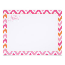 Modelo tribal de Ikat del zigzag fucsia rosado ana Invitaciones Personalizada