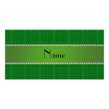 Modelo verde conocido personalizado de la tela esc tarjeta personal con foto